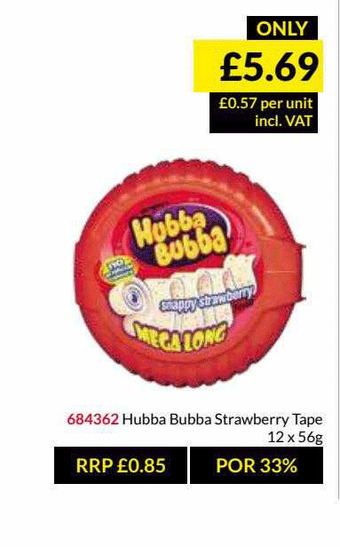 Musgrave MarketPlace Hubba Bubba Strawberry Tape offer