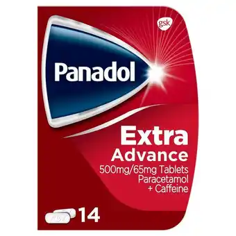 Lloyds Pharmacy Panadol extra advance 500mg/65mg paracetamol + caffeine tablets offer