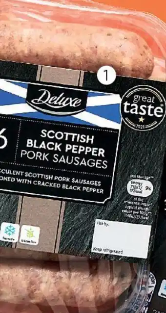 Lidl Deluxe Scottish Pork Sausages 375g/400g offer