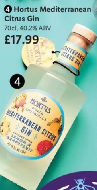 Lidl Hortus Mediterranean Citrus Gin 70cl. offer