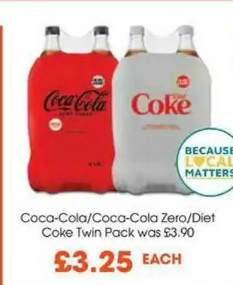 Centra Coca-cola- Coca-cola Zero- Dirt Coke Twin Pack offer