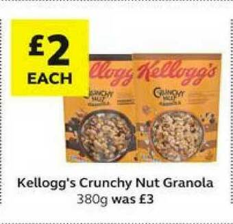 SuperValu Kellogg's Crunchy Nut Granola offer