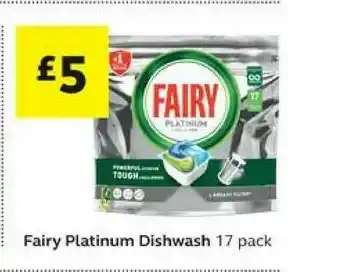 SuperValu Fairy Platinum Dishwash 17 Pack offer