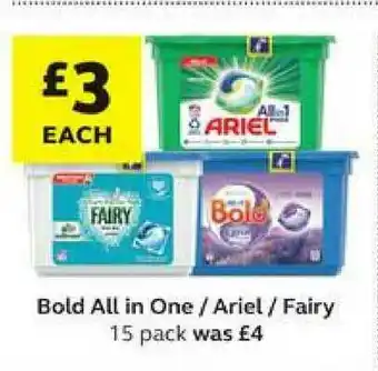 SuperValu Bold Al In One- Ariel- Fairy15 Pack offer
