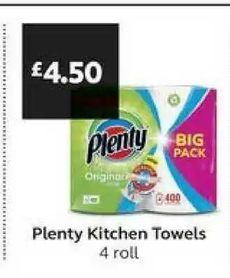 SuperValu Plenty Kitchen Towels 4 Roll offer