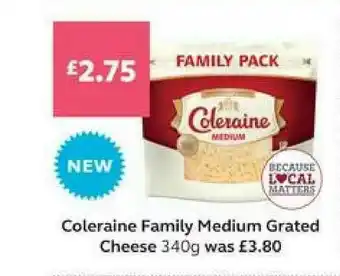 SuperValu Coleraine Family Medium Grated Cheese offer