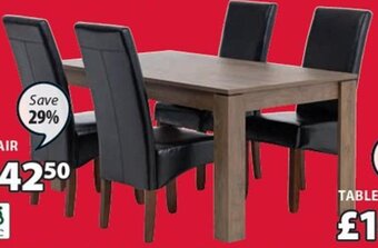 JYSK Vedde Dining Table + Bakkely Dining Chair offer