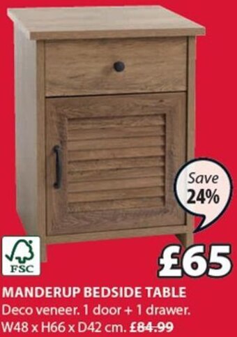 JYSK Manderup Bedside Table offer