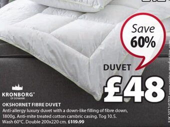 JYSK Okshornet Fibre Duvet offer