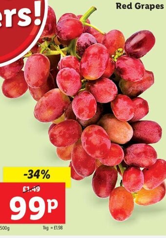 Lidl Red Grapes offer