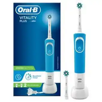 Sainsbury's Oral-b vitality plus cross action blue electric rechargeable toothbrush with bonus extra refill offer