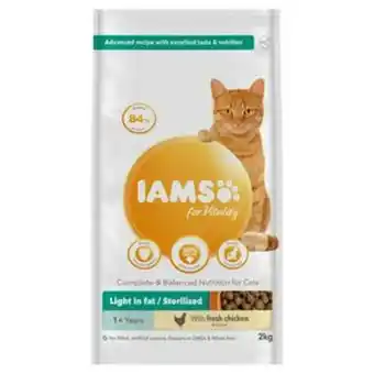 Sainsbury's Iams for vitality light in fat cat food with fresh chicken 2kg offer