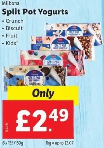 Lidl Split Pot Yogurt 6 x 135/150g offer