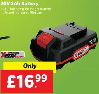 Lidl 20V 2Ah Battery offer