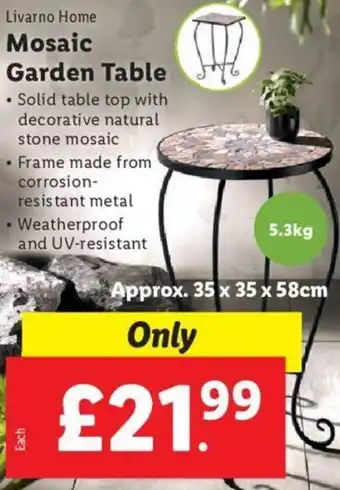 Lidl Mosaic Garden Table offer