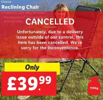 Lidl Reclining Chair offer