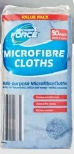 Aldi Power Force Microfibre Cloths 50pk offer