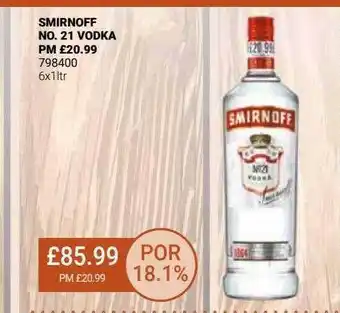 Bestway Smirnoff no. 21 vodka offer