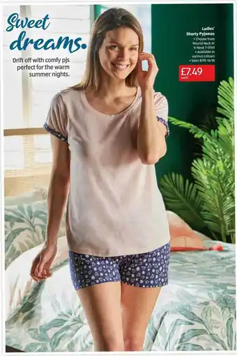 Aldi Ladies' shorty pyjamas offer