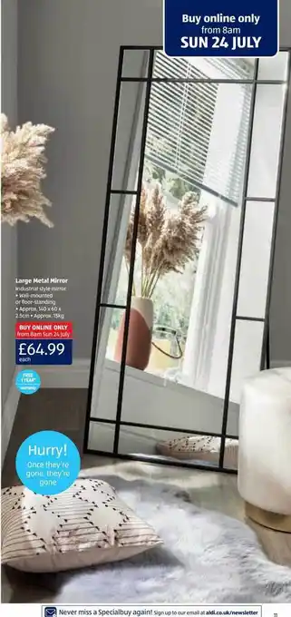 Aldi Large metal mirror offer