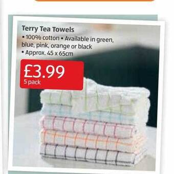 Aldi Terry tea towels offer