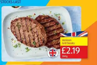 Aldi Venison grill steaks offer