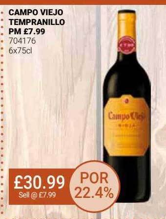 Bestway Campo viejo tempranillo offer