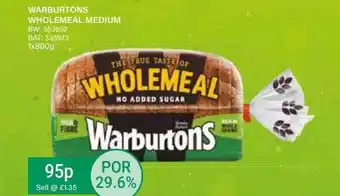 Bestway Warburtons wholemeal medium offer