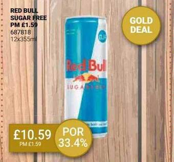 Bestway Red bull sugar free offer