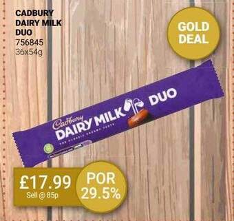 Bestway Cadbury dairy milk duo offer