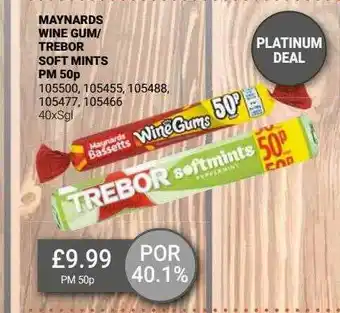Bestway Maynards wine gum-trebor soft mints offer