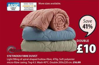 JYSK Stetinden fibre duvet offer