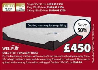 JYSK Gold f120 foam mattress offer