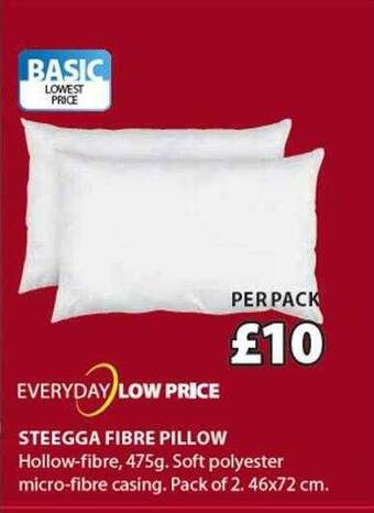 JYSK Steegga fibre pillow offer