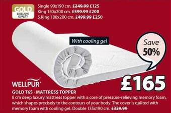 JYSK Gold t65 mattress topper offer