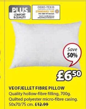 JYSK Veofjellet fibre pillow offer