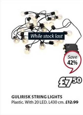 JYSK Gulirisk string lights offer