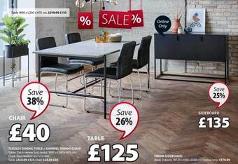 JYSK Terslev dining table + hammel dining chair, virum sideboard offer