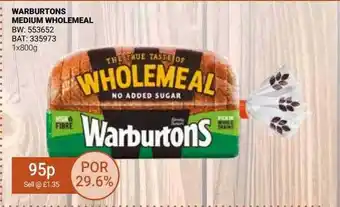 Bestway Warburtons medium wholemeal offer