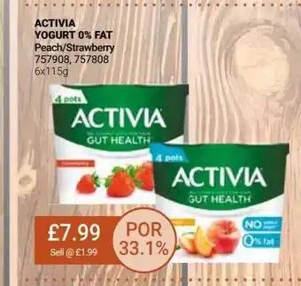 Bestway Activia yogurt 0% fat offer