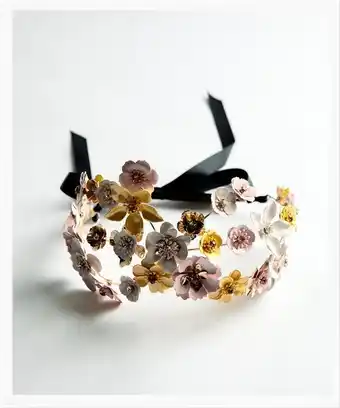 ZARA Floral headband with shiny motifs offer