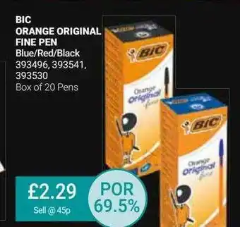 Bestway Bic orange original fine pen offer