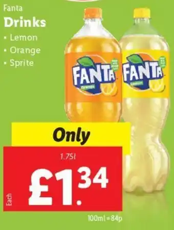 Lidl Drinks 1.75L offer