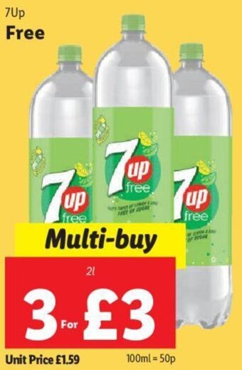 Lidl 7up Free 2L offer
