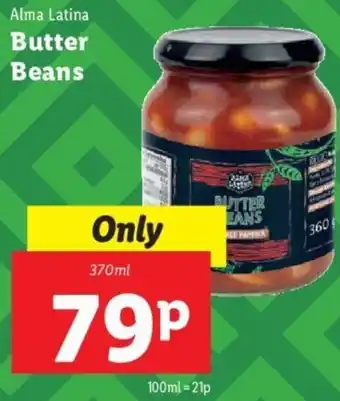 Lidl Butter Beans 370ml offer