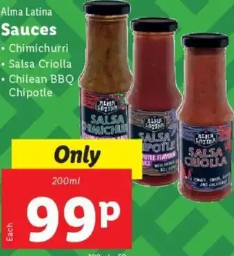 Lidl Sauces 200ml offer
