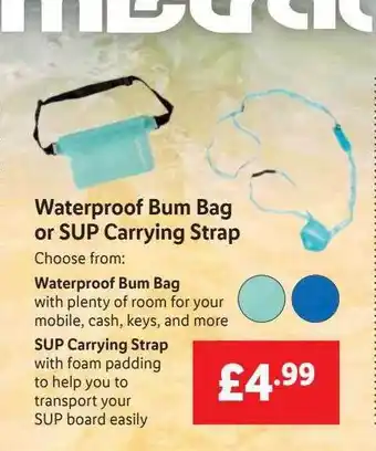 Lidl Waterproof bum bag or sup carrying strap offer