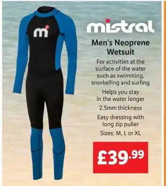 Lidl Men's neoprene wetsuit offer