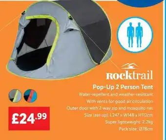 Lidl Rocktrail pop-up 2 person tent offer