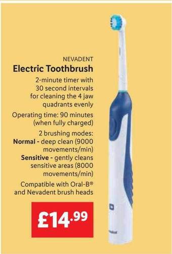Lidl Nevadent electric toothbrush offer